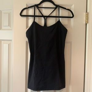 Lululemon power Y tank black size 8 Luon
